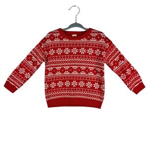 Tucker + Tate Holiday Sweater Fair Isle Snowflake Knit Red White 18M‎ Baby